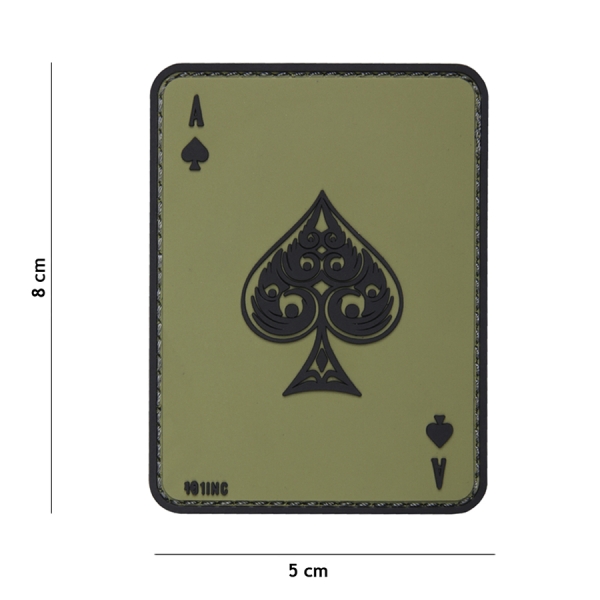 Patch 3D PVC ace of spades green